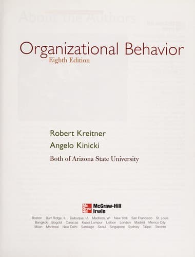 Tapa de Organizational behavior