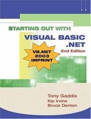 Tapa de Starting Out with Visual Basic.Net (2nd Edition) (Gaddis Series)