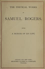 Tapa de The poetical works of Samuel Rogers