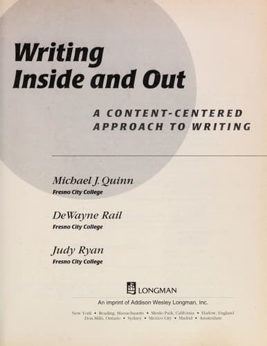 Tapa de Writing inside and out