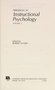 Tapa de Advances in Instructional Psychology
