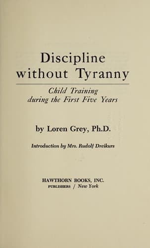 Tapa de Discipline without tyranny