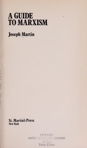 Tapa de A guide to Marxism