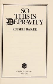 Tapa de So This Is Depravity and Other Observations