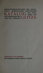 Tapa de Katalog der deutschen und hollaendischen Meister der Sammlung Glitza