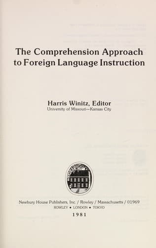 Tapa de The Comprehension approach to foreign language instruction