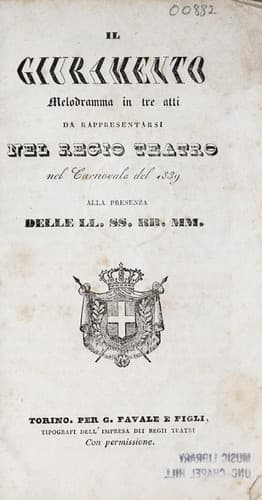 Tapa de Il giuramento
