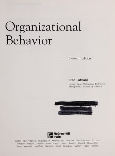 Tapa de Organizational behavior