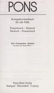 Tapa de Pons Kompaktworterbuch Franzosisch Deuts