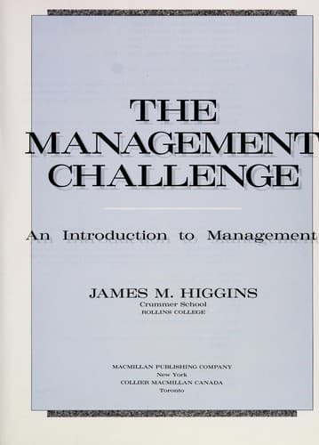 Tapa de The management challenge