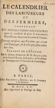 Tapa de Le calendrier des laboureurs et des fermiers, contenant les instructions nécessaires pour la conduite ... d'une ferme dans tous les mois de l'année ...