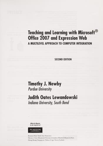 Tapa de Teaching and learning with Microsoft Office 2007 and Expression Web