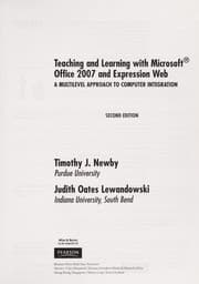 Tapa de Teaching and learning with Microsoft Office 2007 and Expression Web