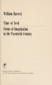 Tapa de Time of need: forms of imagination in the twentieth century
