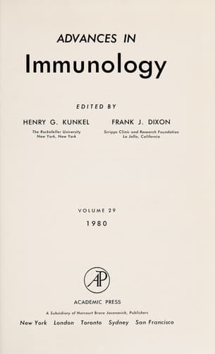 Tapa de Advances in immunology