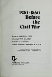 Tapa de Before the Civil War, 1830-1860