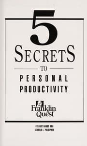 Tapa de 5 secrets to personal productivity