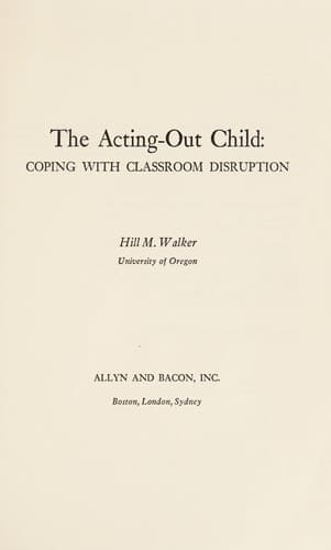 Tapa de The acting-out child