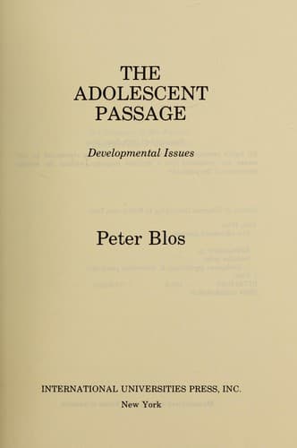 Tapa de The adolescent passage : developmental issues
