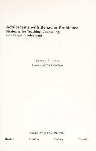 Tapa de Adolescents with behavior problems