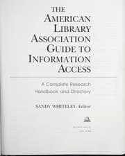 Tapa de The American Library Association guide to information access : a complete handbook and directory