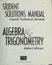 Tapa de Student solutions manual : Algebra & trigonometry