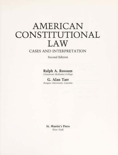 Tapa de American constitutional law