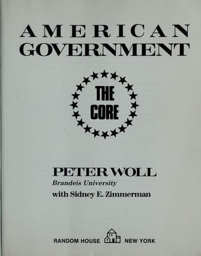 Tapa de American government : the core