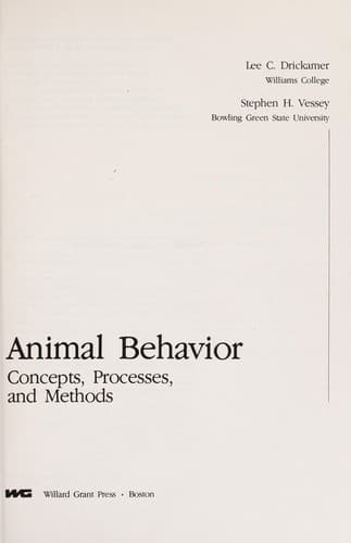 Tapa de Animal behavior, concepts, processes, and methods
