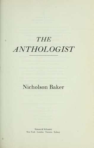 Tapa de The anthologist