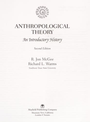 Tapa de Anthropological theory