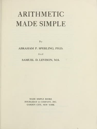 Tapa de Arithmetic made simple
