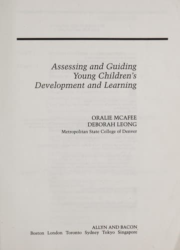 Tapa de Assessing and guiding young children's development and learning