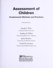Tapa de Assessment of children