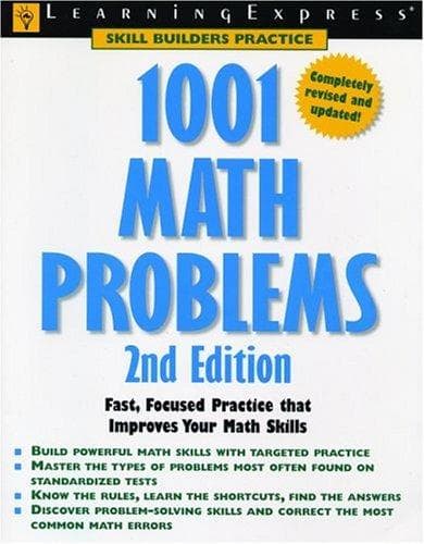 Tapa de 1001 Math Problems, 2nd Edition (Skill Builders in Practice)