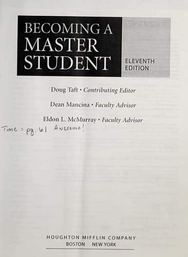 Tapa de Becoming a Master Student