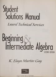 Tapa de Beginning & Intermediate Algebra, Second Edition (Student Solutions Manual)