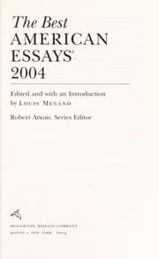 Tapa de The best American essays 2004