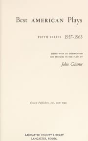 Tapa de Best American plays