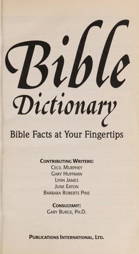 Tapa de Bible dictionary
