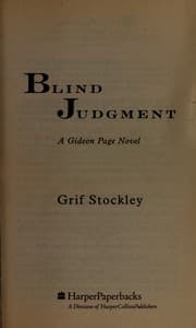 Tapa de Blind judgment : a Gideon Page novel
