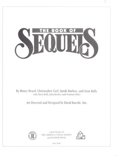 Tapa de The Book of sequels