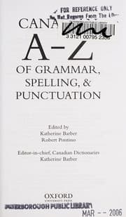 Tapa de Canadian A to Z of grammar, spelling, & punctuation