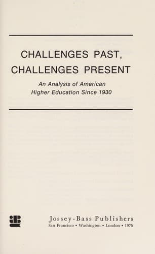 Tapa de Challenges past, challenges present