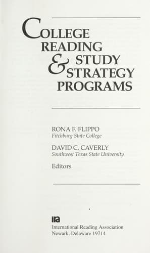 Tapa de College reading & study strategy programs