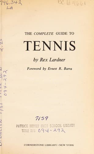 Tapa de The complete guide to tennis