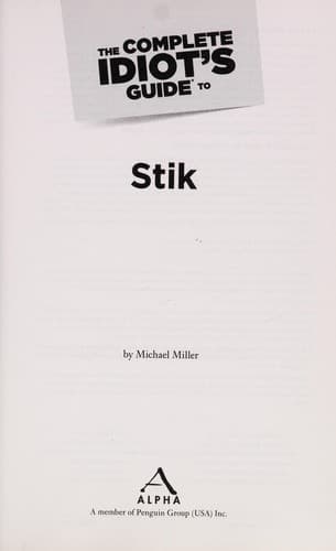 Tapa de The complete idiot's guide to Stik