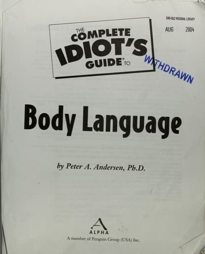 Tapa de The complete idiot's guide to body language