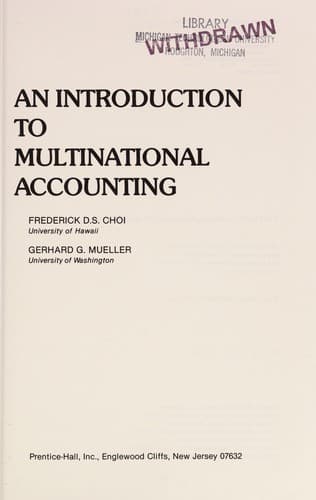 Tapa de An introduction to multinational accounting