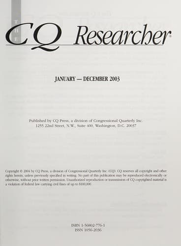 Tapa de The Cq Researcher